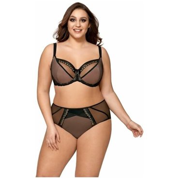 Бюстгальтер Ava Lingerie боковая поддержка из сетки чашка на косточках мягкая бретели съемные регулируемые размер 75L черный 4029₽