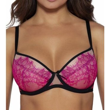 Бюстгальтер классика Ava Lingerie из сетки чашка кружевная на косточках с пуш-ап формованная бретели регулируемые съемные размер 75D розовый 3885₽