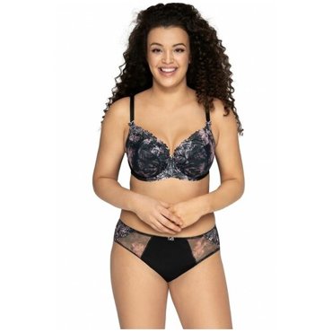 Бюстгальтер Ava Lingerie из сетки чашка на косточках бретели съемные регулируемые размер 105E черный 3992₽