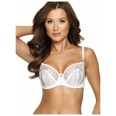 Бюстгальтер классика Ava Lingerie из сетки чашка мягкая без косточек без пуш-ап бретели регулируемые размер 95B белый 4138₽