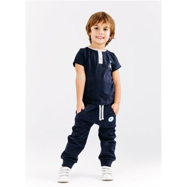 Детский комплект для мальчика Diva Kids футболка и брюки 3-10 лет 98-134 см с кнопками темно синий с карманами спортивный комплект для мальчика спортивные Брюки для мальчика футболка для мальчика 1900₽