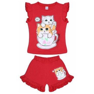 Костюм для девочки футболка и шорты Bonito kids размер 104 880₽