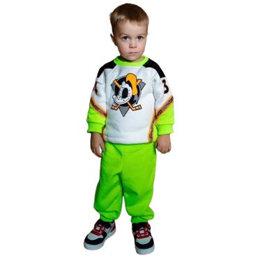 Костюм kidsroom для мальчиков худи и брюки размер 80 белый зеленый 1500₽