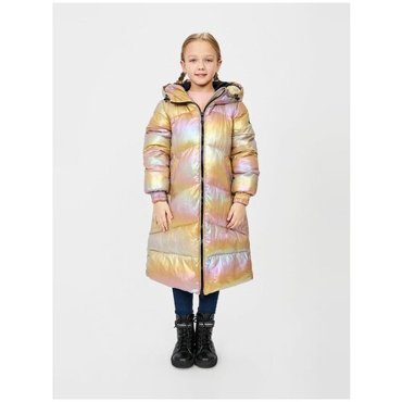 Куртка Эко пух BAON детская модель BK041606 цвет DUSTY MOCCA MULTICOLOR размер 128 5999₽