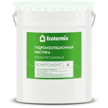 Мастика Экотермикс Экомаст 2К двухкомпонентная полиуретановая ручная гидроизоляционная состав для пола для кровли цвет серый 11848₽