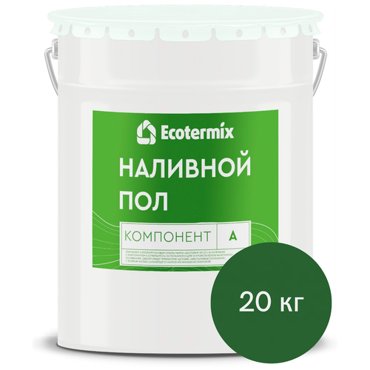 Наливной пол Экотермикс полиуретановое двухкомпонентное покрытие напольное цвет зеленый 15360₽