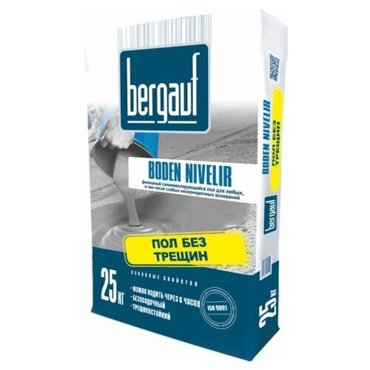 Пол наливной Bergauf Boden Nivelir финишный слой от 0 до 10мм 25кг 1671₽