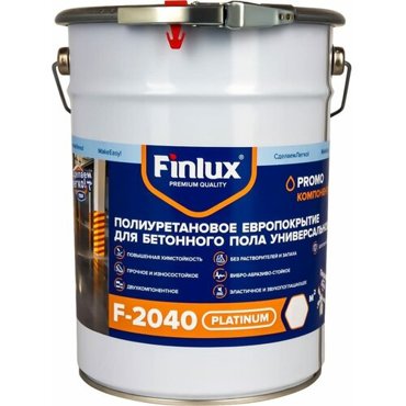 Полиуретановое европокрытие для бетонного пола Finlux F-2040 двухкомпонентное бежевый 10 кв м 4603783200634 9177₽