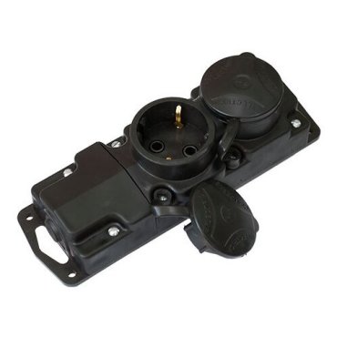 Колодка 2гн с 3К черная каучук IP44 Беларусь 606₽