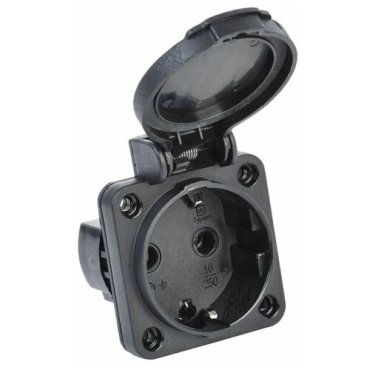 IEK Розетка панельная MAGNUM 2PPE 16А IP54 РП14-3 с защ крышкой с заземл черн IEK PSN71-016-3-2-54-K02 523₽