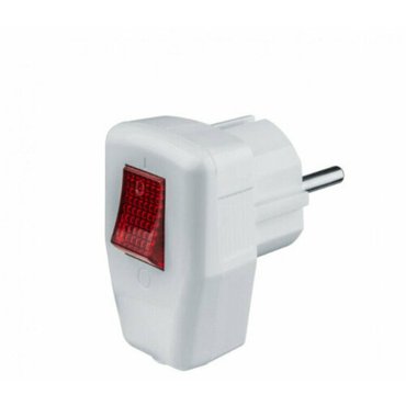 Ecola base Вилка угловая с выключателем Белая с заземлением 16А 250V AEPL4WEAY 281₽