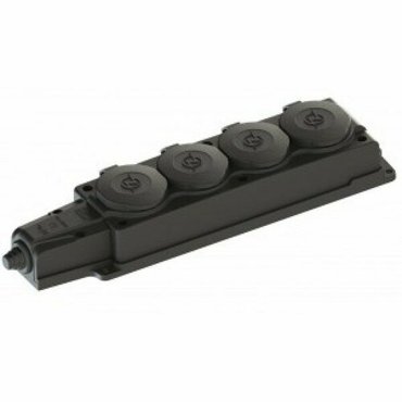 Колодка ОУ четверная 4 гн с загл каучук 2PPE 1x16A 220-240V IP54 4104 Турция NE-AD 696180 1276₽