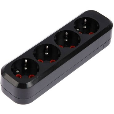 Колодка розеточная TDM Народная 4-местная сз 16 А черная SQ1806-0429 988₽