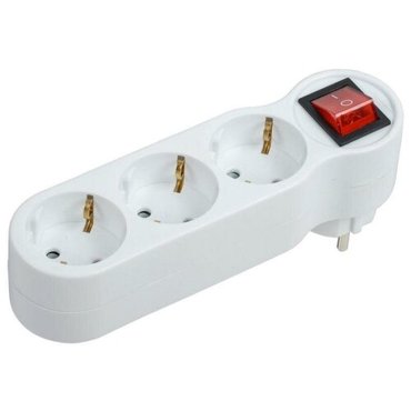 Разветвитель 3-м 16А IP20 Т-0103В 2PPE с выкл бел IEK WTP10-16-03-ZK-K01 595₽