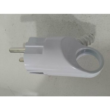 Вилка угловая ECOLA base с кольцом Белая с заземлением 16А 250V 100₽
