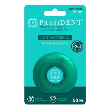PresiDENT Antibacterial межзубный флосс с хлоргексидином 867₽