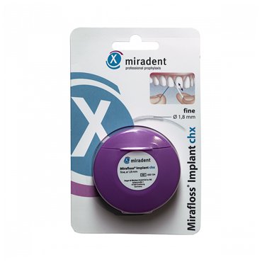 Miradent зубная нить Mirafloss Implant chx Fine 18 мм 730₽