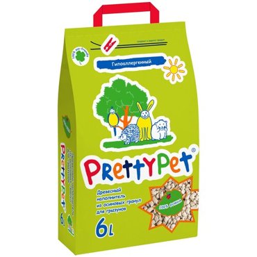 PrettyCat наполнитель для грызунов и птиц осиновый 6 л2 кг 482₽