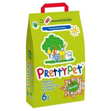 PrettyCat наполнитель осиновый для грызунов и птиц 6 л 384₽