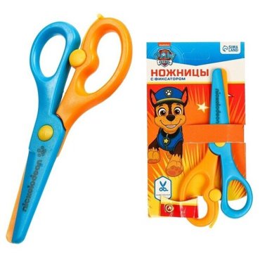 Ножницы детские 13 см пластиковые двухцветные ручки Paw Patrol микс 305₽