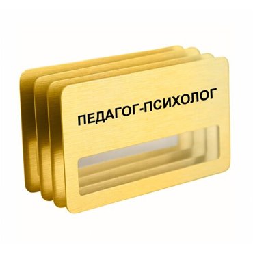 Бейдж Педагог-психолог на магните с окошком 4 шт золотого цвета 890₽