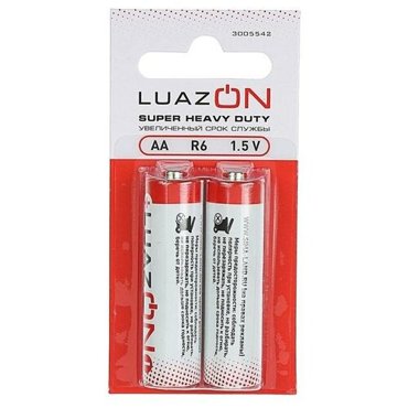 Luazon Home Батарейка солевая LuazON Super Heavy Duty АА R6 блистер 2 шт 237₽