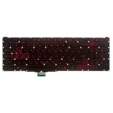 Клавиатура для ноутбука Acer Nitro 5 AN515 54 AN515-54 AN515-43 AN517-51 Nitro 7 AN715 51 AN715-51 черная с красной подсветкой 2750₽