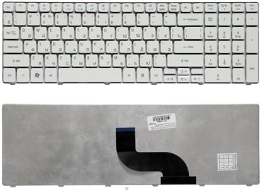 Клавиатура для ноутбука Acer Timeline 5810T 5410T 5820TG 5536 5750G Series Плоский Enter Белая без рамки PN NSK-AL10R 9JN1H82A0R 2260₽