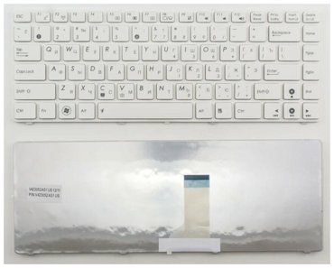Клавиатура для ноутбука Asus K41VF белая с белой рамкой 1350₽