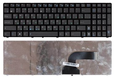 Клавиатура для ноутбука Asus N73Jq русская черная с рамкой с маленькой кнопкой Enter 810₽