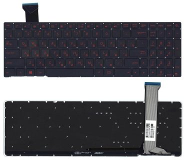 Клавиатура для ноутбука Asus ROG GL552VW черная с красной подсветкой 2385₽
