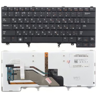 Клавиатура для ноутбука Dell E6420 черная со стиком с подсветкой 1640₽