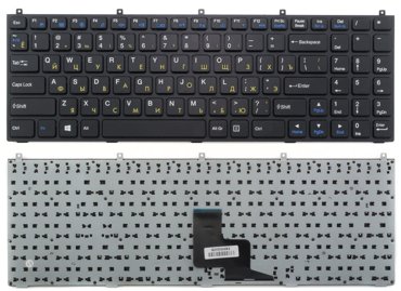 Клавиатура для ноутбука DNS C5500 W765K W76T черная с рамкой плоский Enter 1230₽