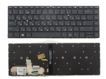 Клавиатура для ноутбука HP EliteBook 1040 G4 черная без рамки с подсветкой 1560₽