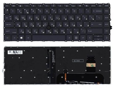 Клавиатура для ноутбука HP EliteBook 745 G7 745 G8 840 G7 840 G8 черная с подсветкой без указателя 2665₽