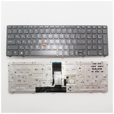 Клавиатура для ноутбука HP Elitebook 8760W серая со стиком 1150₽