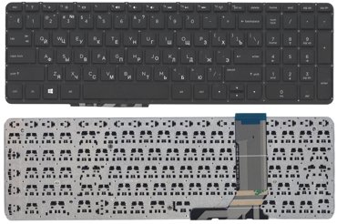 Клавиатура для ноутбука HP Envy 15-j005 черная без рамки плоский Enter 1150₽