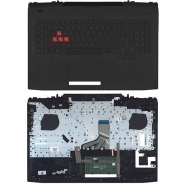 Клавиатура для ноутбука HP Omen 17-AN топкейс красный шрифт 74x50 15480₽