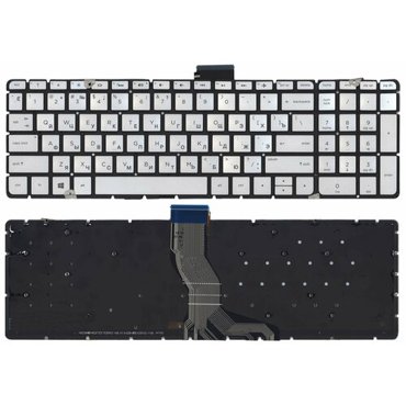 Клавиатура для ноутбука HP Pavilion 15-ab 15-ab000 15z-ab100 серебристая с подсветкой 1290₽
