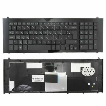 Клавиатура для ноутбука HP ProBook 4720s черная с рамкой Г-образный Enter 1740₽
