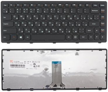 Клавиатура для ноутбука Lenovo Flex 14 черная с черной рамкой 880₽