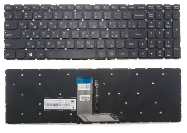 Клавиатура для ноутбука Lenovo Ideapad 700-15ISK черная c подсветкой 2090₽
