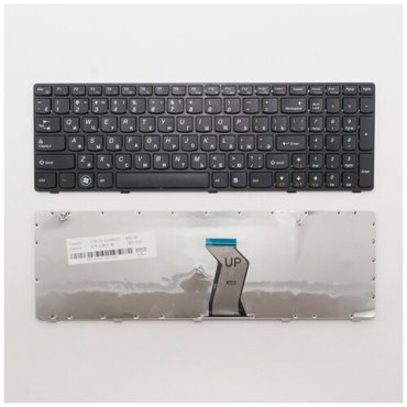 Клавиатура для ноутбука Lenovo IdeaPad G580 черная с черной рамкой SK-B5PSC 0R PK130N23A05 720₽