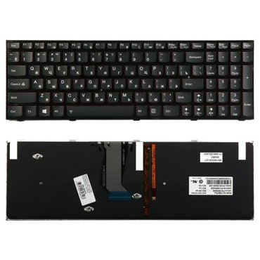Клавиатура для ноутбука Lenovo IdeaPad Y500 Y500N Y500NT Series Плоский Enter Черная с рамкой С подсветкой PN Y590-RU 3782₽