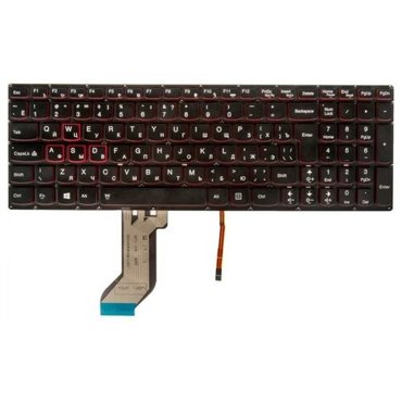 Клавиатура для ноутбука Lenovo Ideapad Y700-15Isk Y700-15Acz Y700-17Isk черная без рамки с подсветкой вертикальный Enter 5920₽