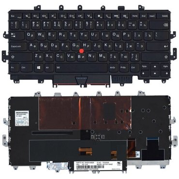 Клавиатура для ноутбука Lenovo Thinkpad Yoga X1 1st Gen 2016 черная с рамкой и подсветкой 3450₽