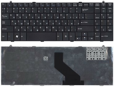 Клавиатура для ноутбука LG R580 R590 R560 Series Плоский Enter Черная без рамки PN AEQL4U00010 1582₽