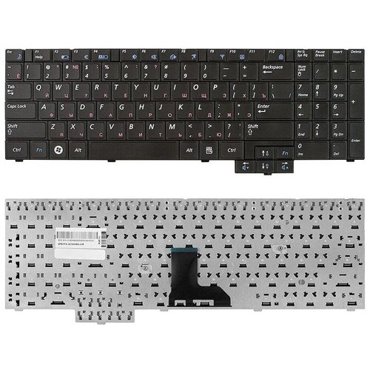 Клавиатура для ноутбука Samsung R525 R528 R530 Series Плоский Enter Черная без рамки PN BA59-02832C 890₽