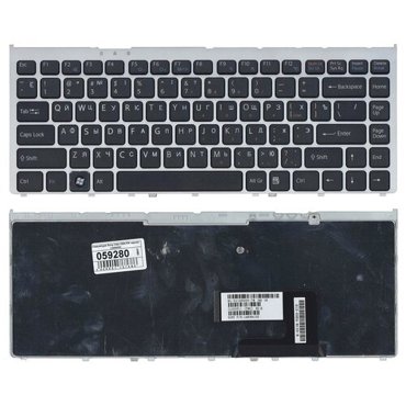Клавиатура для ноутбука Sony Vaio VGN-FW285JB черная с серебристой рамкой 1290₽
