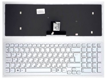 Клавиатура для ноутбука Sony Vaio VPC-EB1M1RBJ белая с рамкой 1170₽